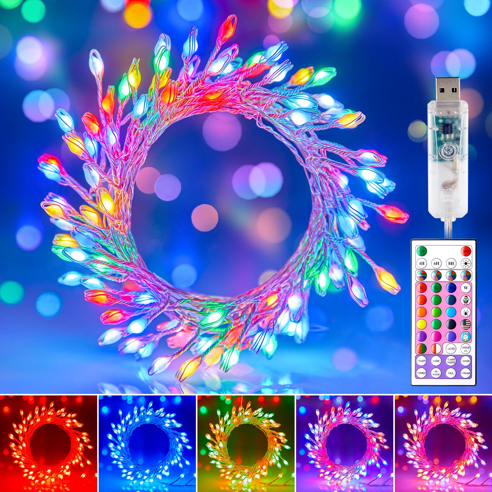 Fairy Lights Moonflor Color Changing 20m 200 Led Com Controle Remoto
