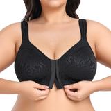 Sutiã Minimizer Wingslove Com Fecho Frontal, Cobertura Total, Preto 44dd