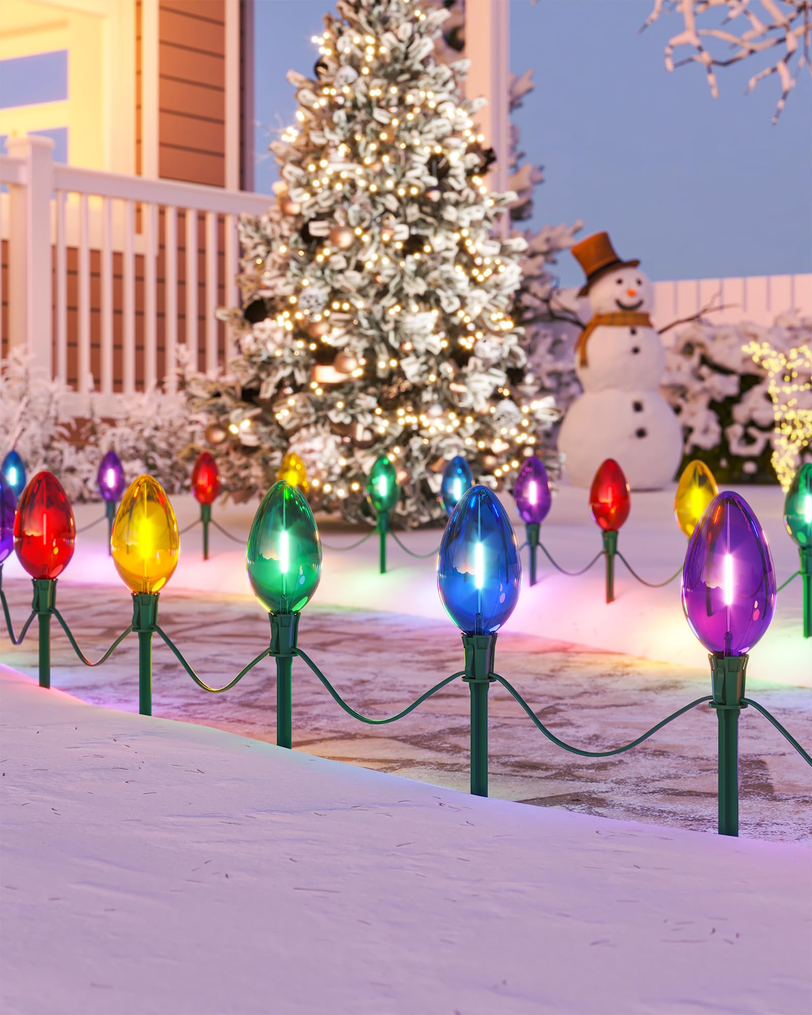 Luzes De Caminho De Natal Suraielec Jumbo C9 20 Pés E 10 Lâmpadas