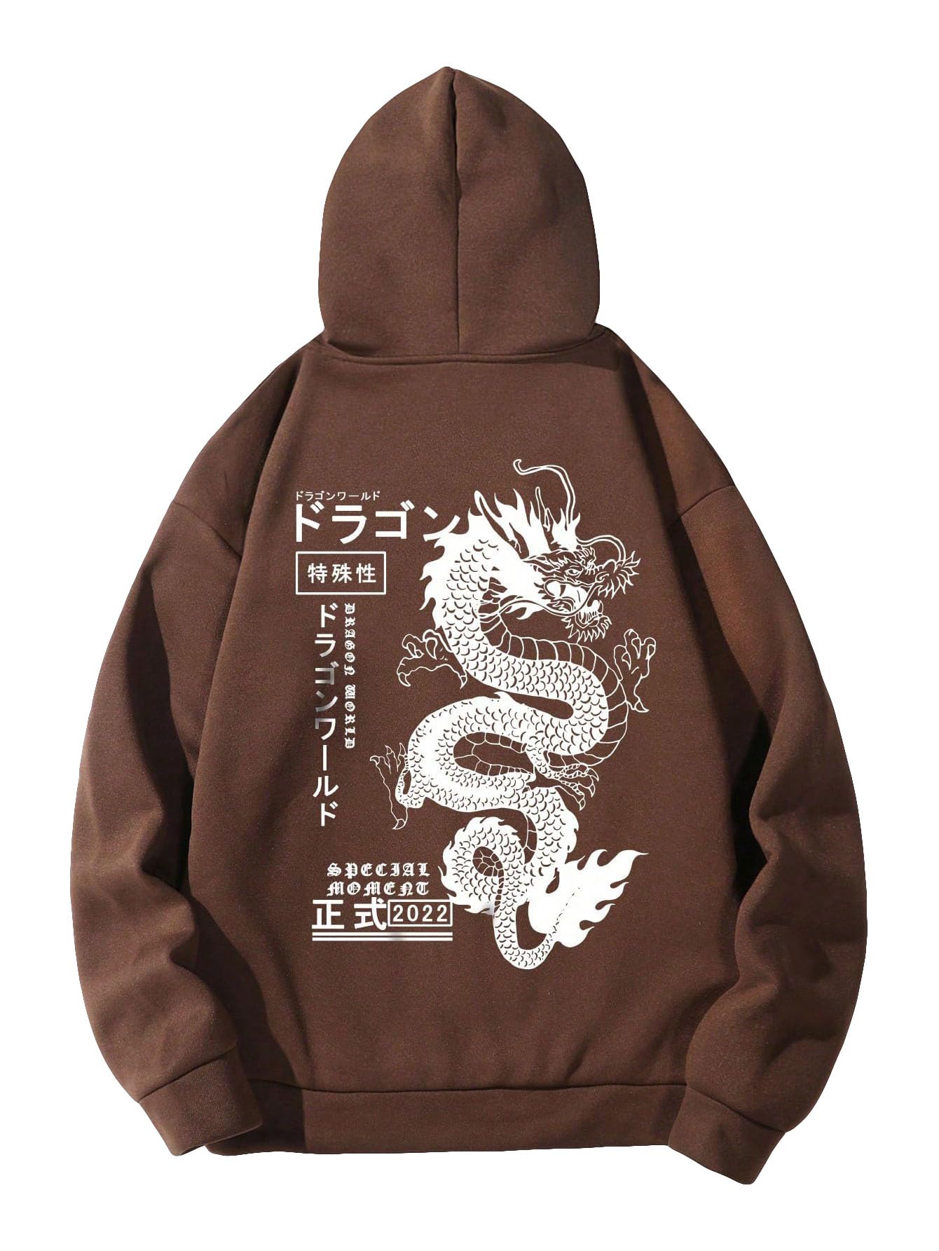 Moletom Masculino Com Capuz Roseseek Com Estampa Gráfica Marrom