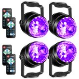 Black Lights Litake Uv 6w Led Disco Ball Strobe, Pacote Com 4