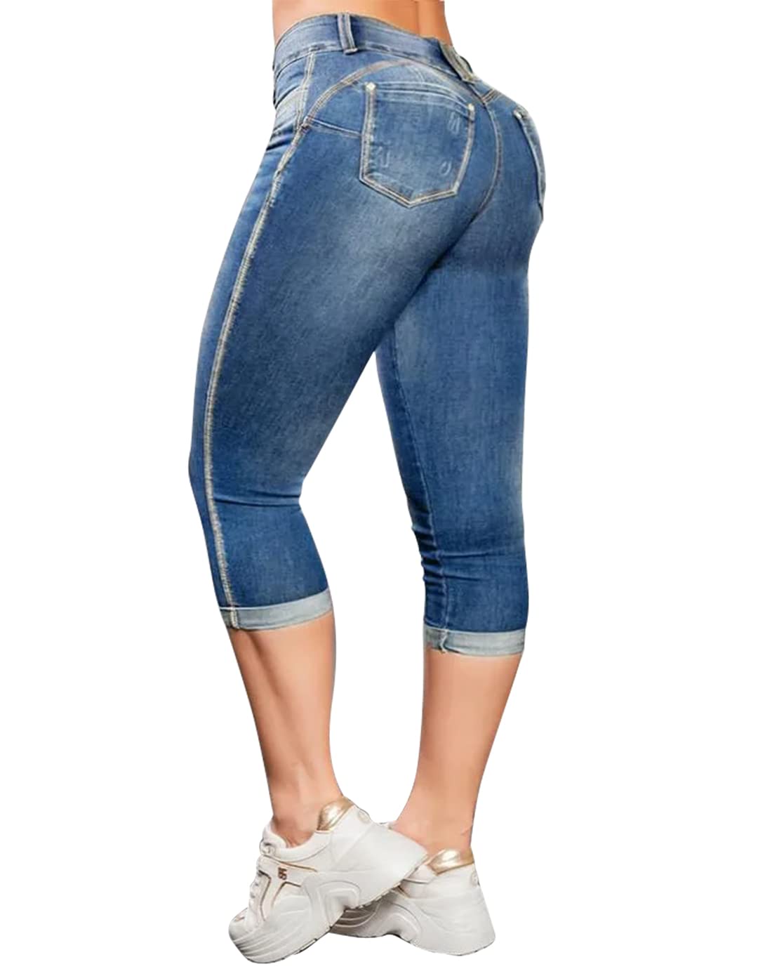 Jeans Flamingals Butt Lifting Skinny Para Mulheres Azuis L