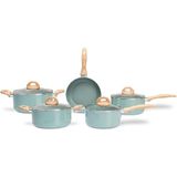 Jogo De Panelas Ceramic Life Botanika 5 Pçs Verde - Brinox