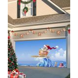 Capa De Banner De Porta De Garagem Cantando No Natal 213x244cm