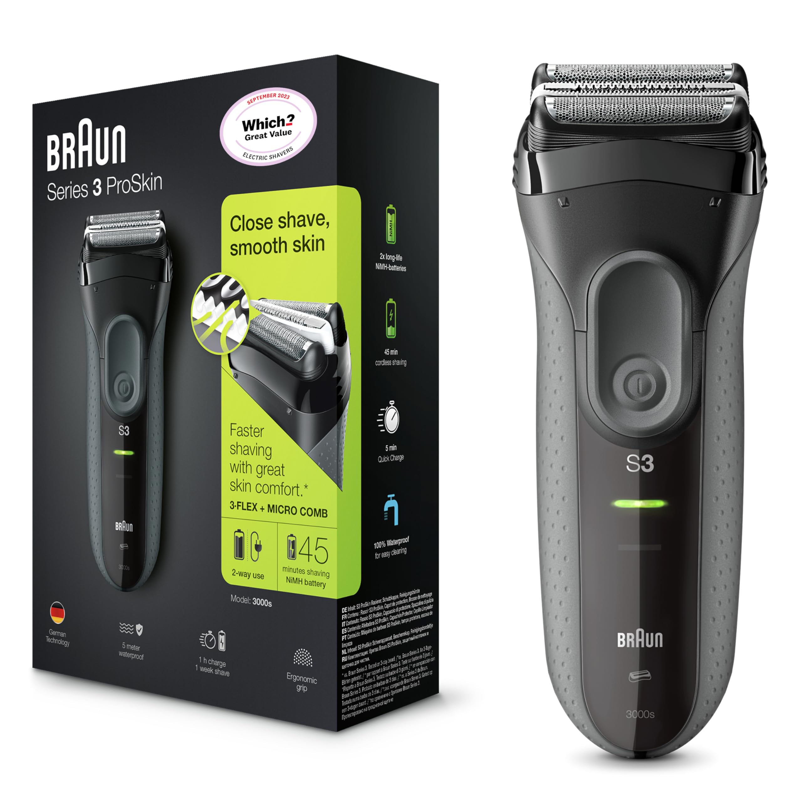 【2つセット】BRAUN Series3 ProSkin Barbeador Elétrico Braun Series 3 Proskin 3000s Para Homens