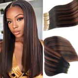 Fita Adesiva Em Extensões De Cabelo Benafee Light Yaki Human Hair 12