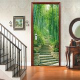 Adesivos De Porta, Murais, Peel And Stick, Papel De Parede De Bambu, Pvc