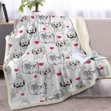 Manta Throw Blessliving Shih Tzu Sherpa Red Hearts 150x200