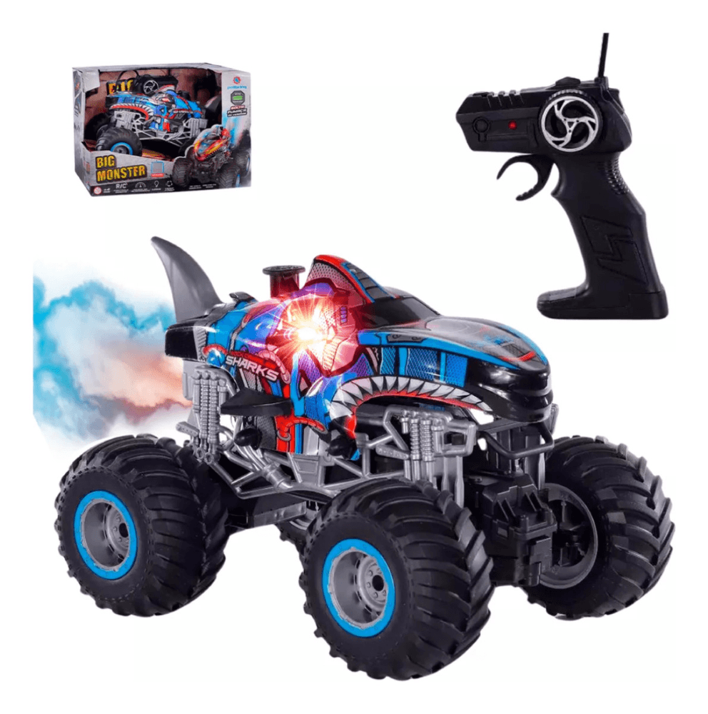Carrinho Controle Remoto Big Monster Solta Fumaça Polibrinq