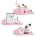 Prateleiras Flutuantes Veluckin Mini Cloud Pink, Pacote Com 3