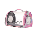 Bolsa Mala Pet Transporte Cães Gatos Panorâmica Viagem Tam M Visão Acrilico 180 Graus - Rosa