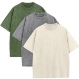 Camiseta Snowelve De Algodão De Tamanho Grande, Folgada, Vintage, Masculina