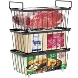 Cesta Chest Freezer, Pacote Com 3 Unidades, Para Congelador Profundo De 7 Pés Cúbicos