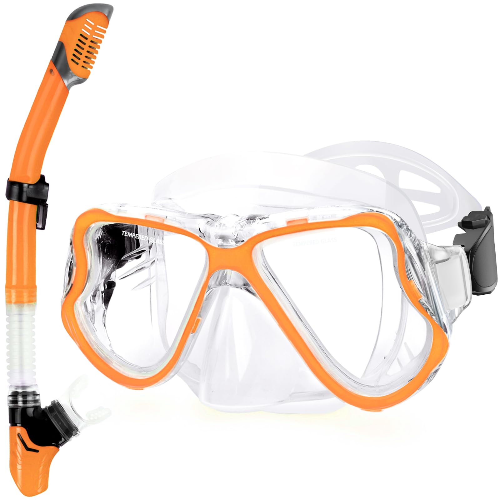 Conjunto De Snorkel Greatever Dry Panoramic View Anti-fog Para Adultos