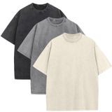 Camiseta Masculina Snowelve De Algodão De Grandes Dimensões, Folgada, Vintage