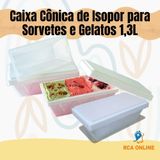 5 Caixas Cônicas De Isopor Eps 1,3 Litros Sorvetes E Gelatos