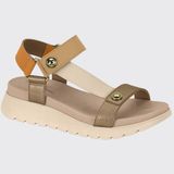 Sandália Feminina Flatform Ultra Confort Modare 7198.101.28590 - Areia/creme/dourado - 38