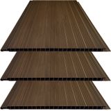 Kit 40 Caixas Com 240 M² Forro De Pvc 10mm X 20cm X 3,00m Bariri Mogno