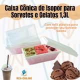 3 Caixas Cônicas De Isopor Eps 1,3 Litros Sorvetes E Gelatos