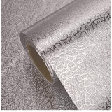 Rolo De Forro Gavetas Armário Fogão Parede Adesivo Impermeável Alumínio 5mx40cm Cor Prata Premium