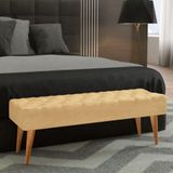 Recamier Pés Retrô Casal 132 Cm Apoio Em Eucalipto Envio Já Bege