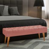 Recamier Pés Retrô Casal 132 Cm Apoio Em Eucalipto Envio Já Rosa