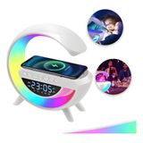 G Speaker Luminária Rgb Caixa De Som Relógio Carregador Indução