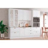 Cozinha Modulada Completa Americana 4 Peças 1 Aéreo + Balcão + 2 Paneleiros C5p40 Branco