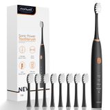Escova De Dentes Elétrica Mornwell Sonic Recarregável Com 8 Cabeças De Escova