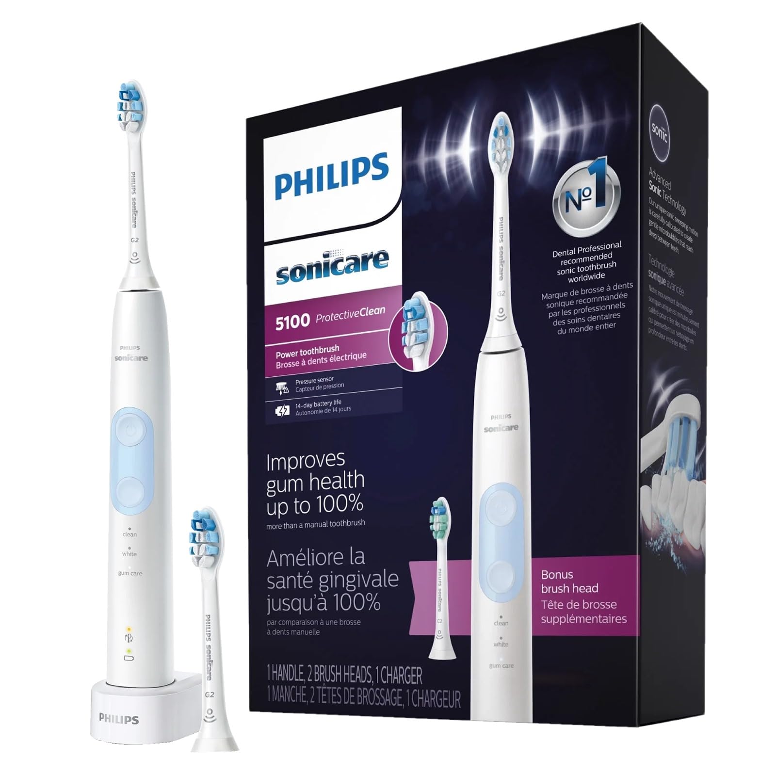 Escova De Dentes Elétrica Philips Sonicare Protectiveclean 5100