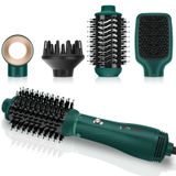 Escova Para Secador De Cabelo Ig Inglam 4 Em 1 Barril De Titânio Verde Escuro