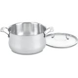 Panela Cuisinart Contour Em Aço Inoxidável 6l Com Tampa De Vidro