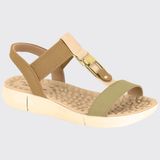 Sandália Feminina Flatform Ultra Confort Modare 7142.139.22454 - Verde/tan/creme - 36