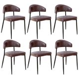 Cadeira De Jantar Estofada Kit 6 Chloe M25 Sintético Café - Mpozenato