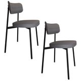 Cadeira De Jantar Estofada Kit 2 Ella M25 Linho Cinza - Mpozenato