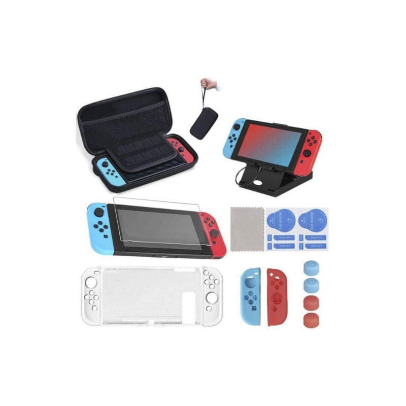 Kit De Acessórios Nintendo Switch 16 Em 1 Com Capa E Proteção De Tela