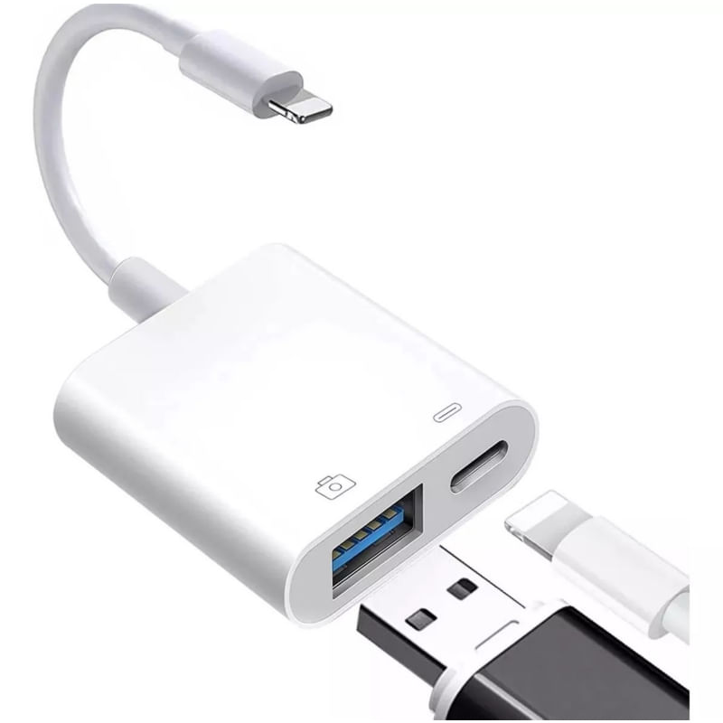 Adaptador Lightning Para Usb 3.0 Para Iphone Ipad Otg
