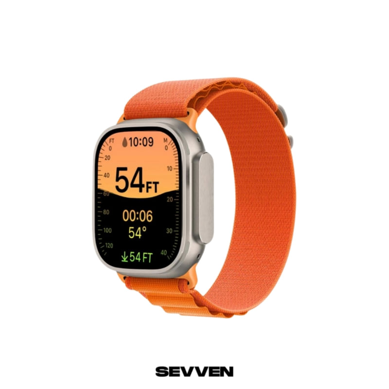 Pulseira Para Apple Watch 42/44/45/49 Orange Alpine Loop