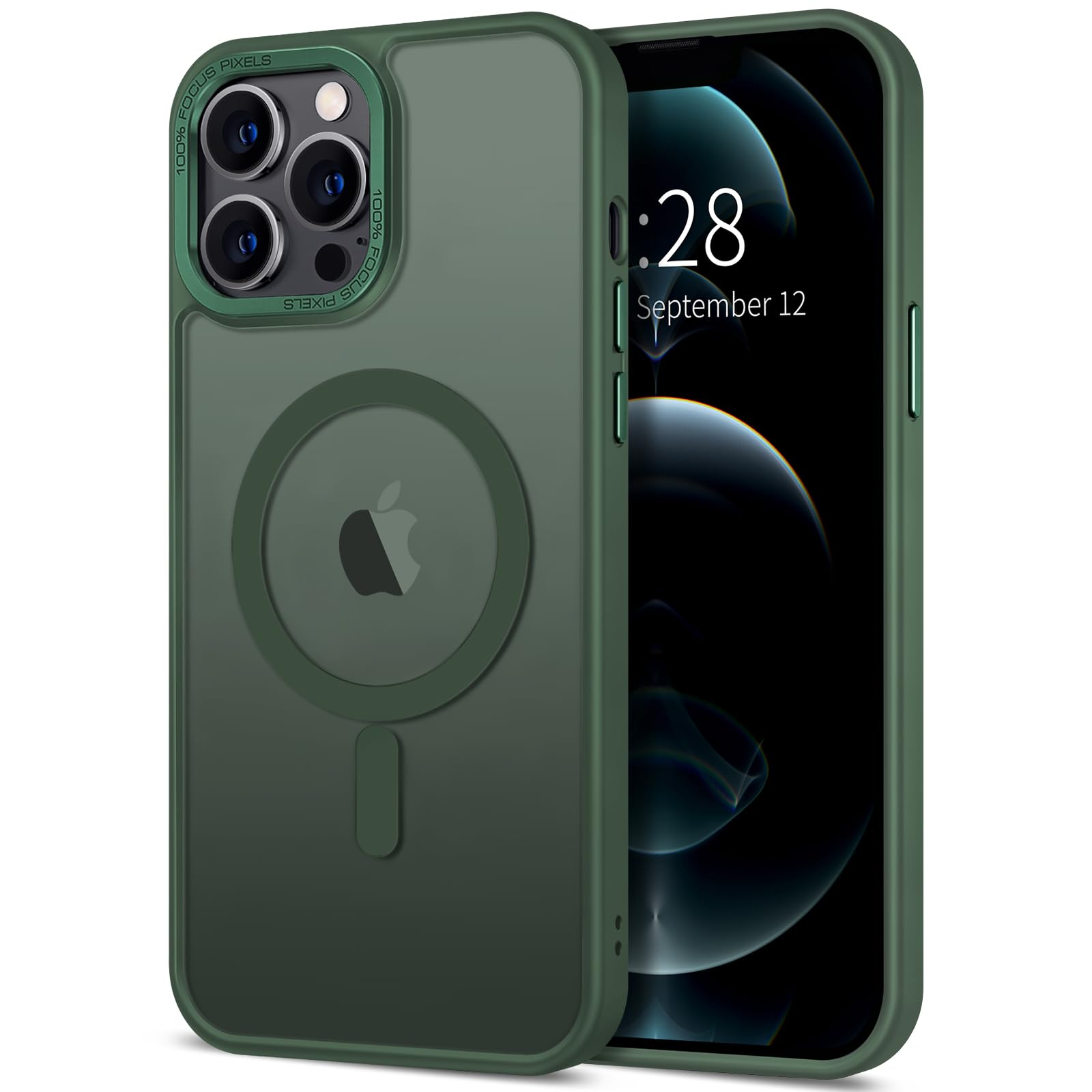 Capa De Telefone Hython Para Iphone 12 Pro Max 6,7" Verde Escuro