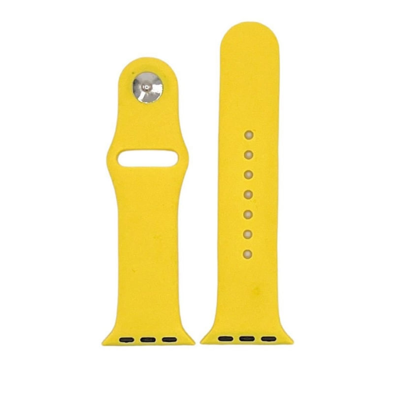 Pulseira De Silicone Para Apple Watch 42-44-45mm Sm Yel - Amarelo