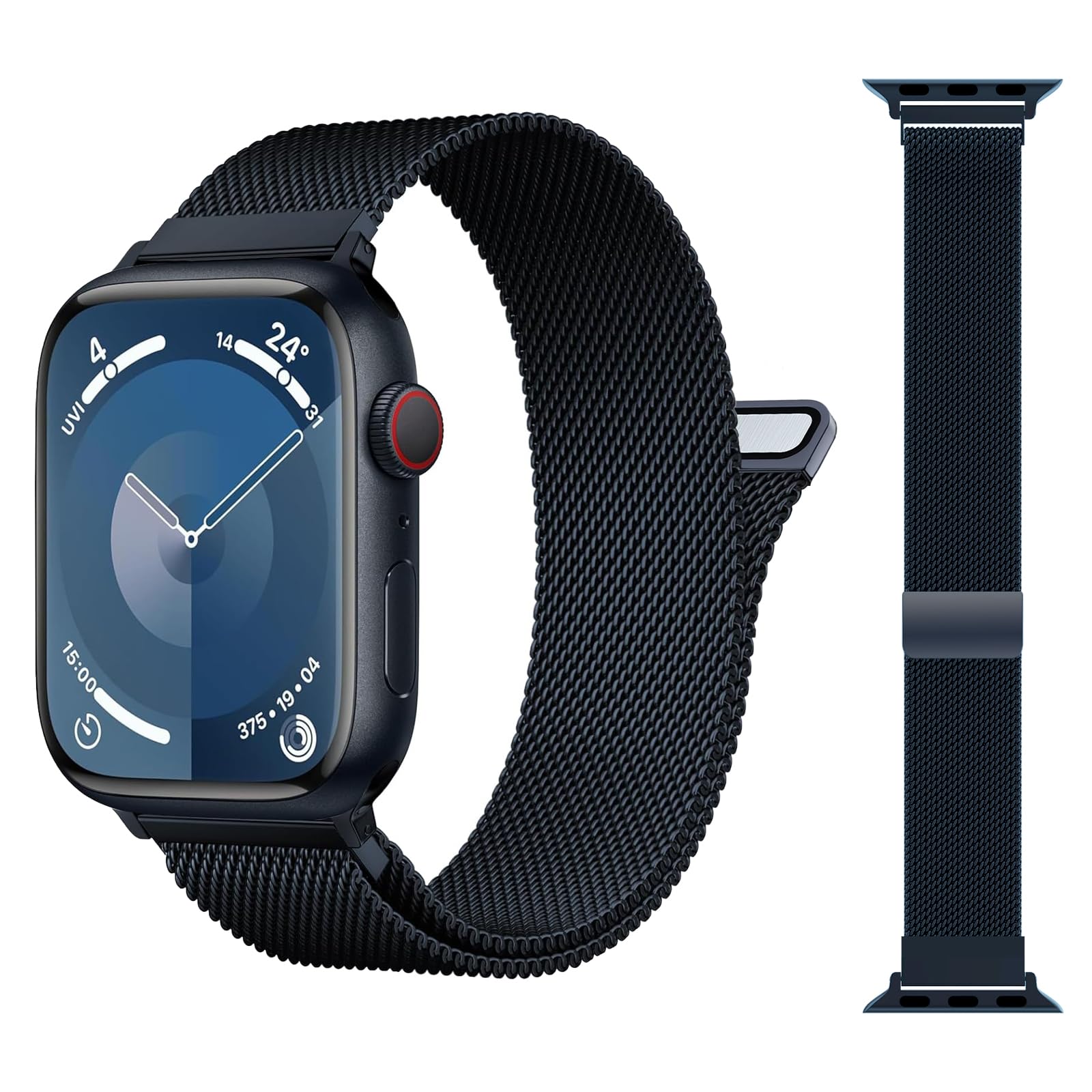 Pulseira De Relógio Orrlbb Milanese Loop Compatível Com Apple 38-49 Mm