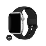 Pulseira Para Apple Watch 38-40mm De Silicone Preta