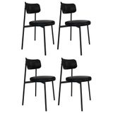Cadeira De Jantar Estofada Kit 4 Nyka M25 Sintético Preto - Mpozenato