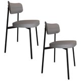 Cadeira De Jantar Estofada Kit 2 Ella M25 Linho Cinza Cl - Mpozenato