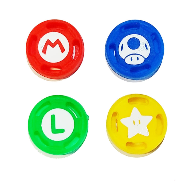 Joycon Thumb Grips Silicon Para Nintendo Switch X4 Mario