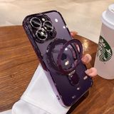 Capa Magnética Qsietspy Com Suporte Para Iphone 14 Pro 6.1" Roxa