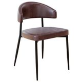 Cadeira De Jantar Estofada Fixa Chloe M25 Sintético Café - Mpozenato