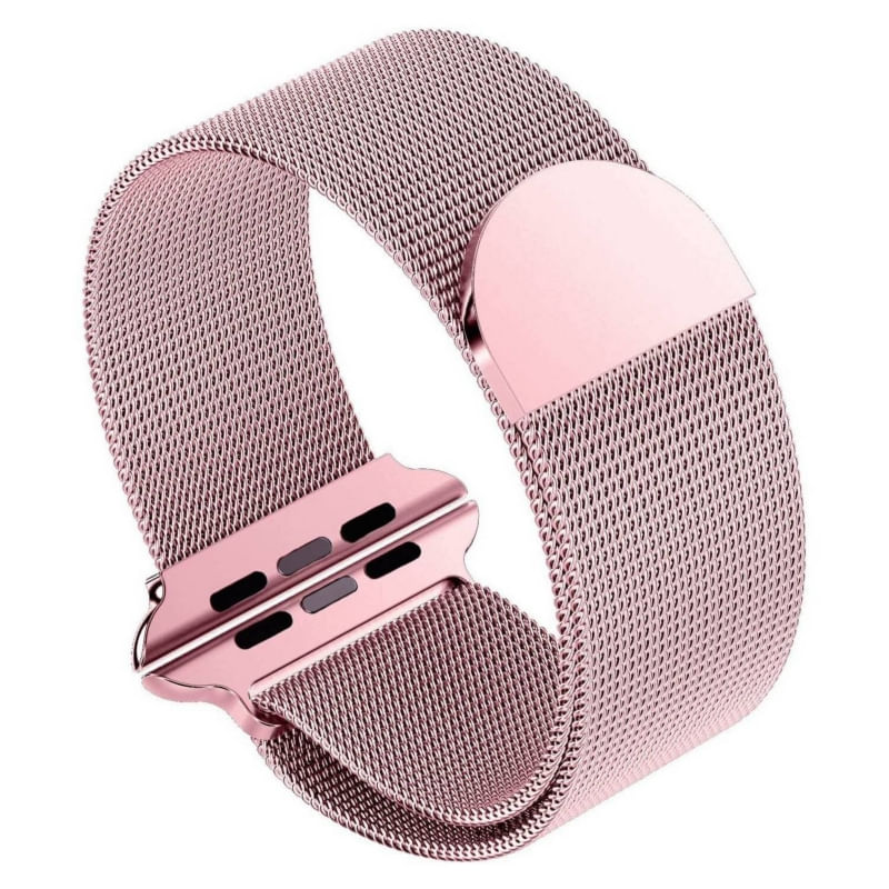 Pulseira De Relógio Em Metal Rosa Para Apple Watch 42mm Series 1-7