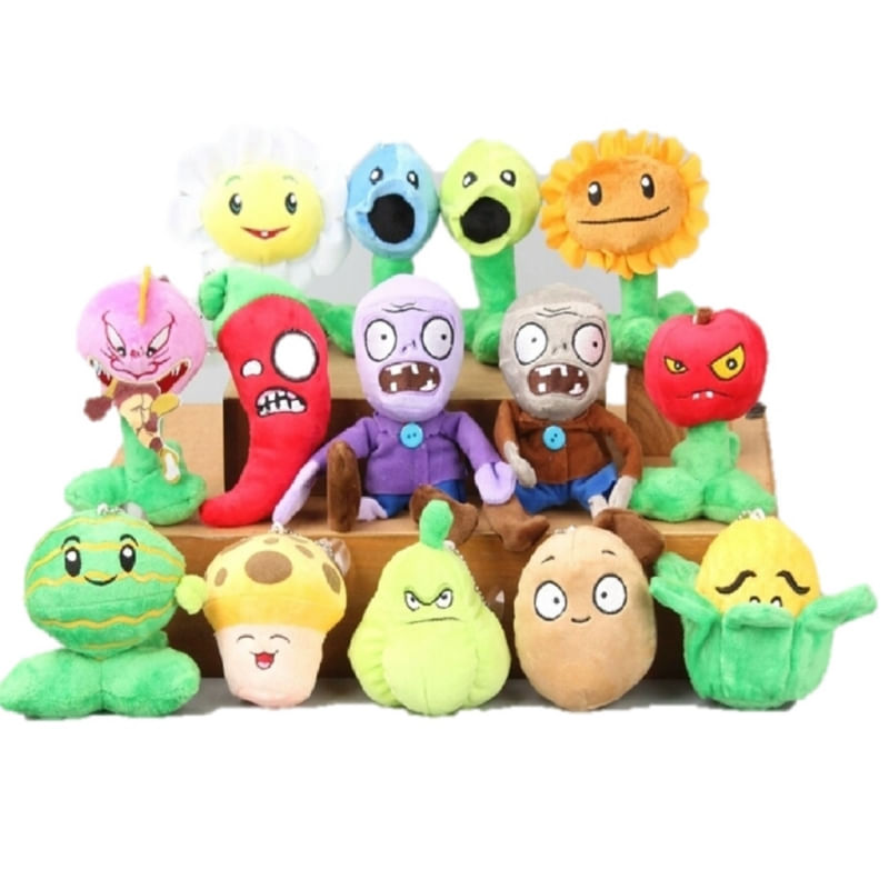 Conjunto De Brinquedos De Pelúcia Plants Vs Zombies 14, 9-16 Cm