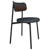 Cadeira De Jantar Estofada Fixa Nyka M25 Linho Grafite/whisky - Mpozenato